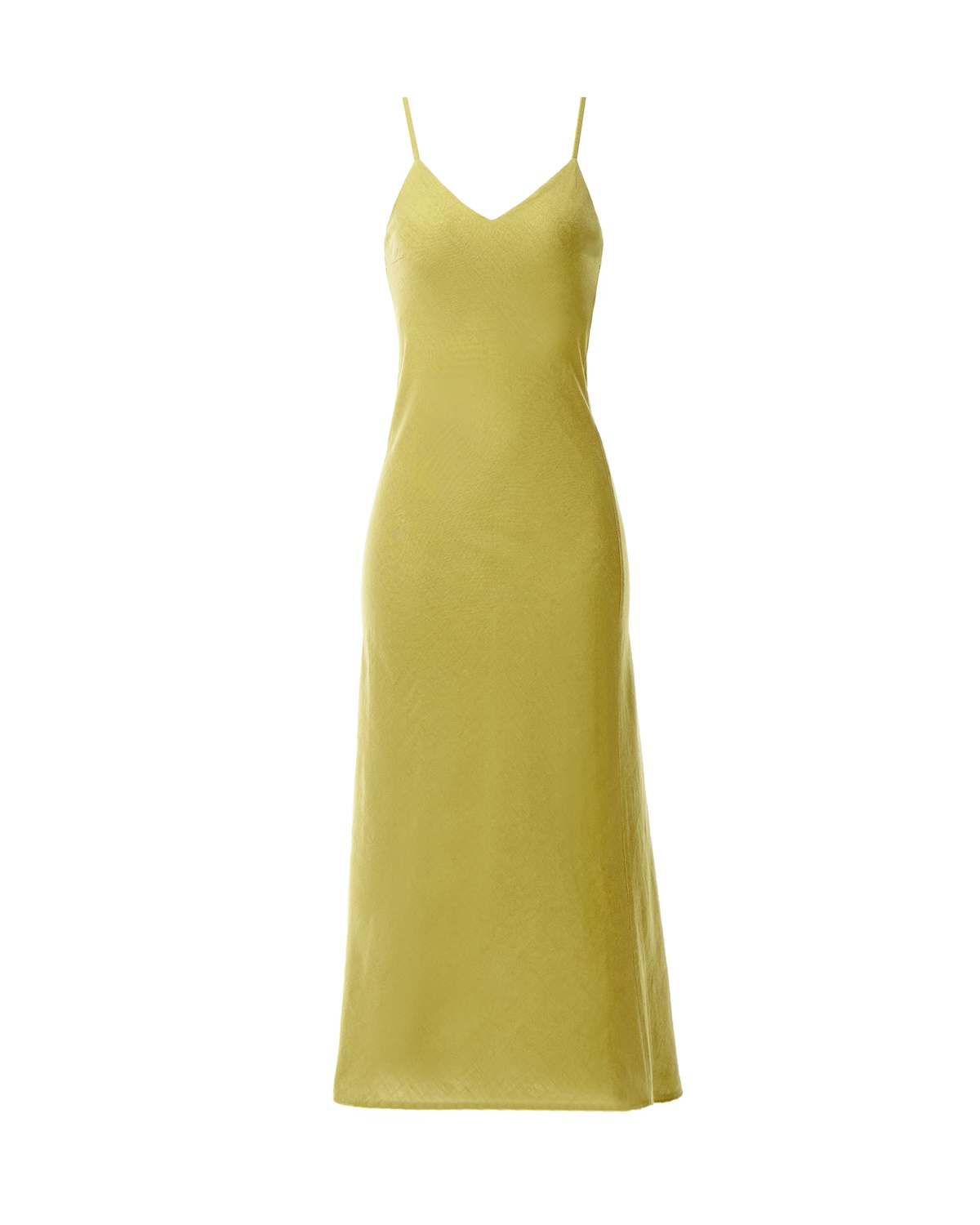 Лляна сукня-комбінація, Жовтий, XL