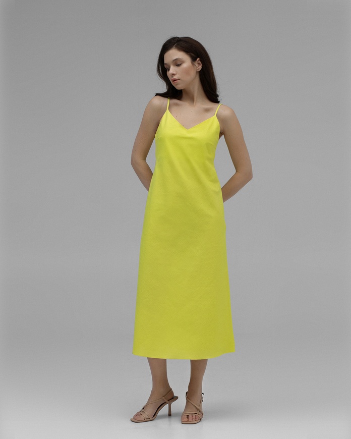 Linen Dress, Жёлтый, S